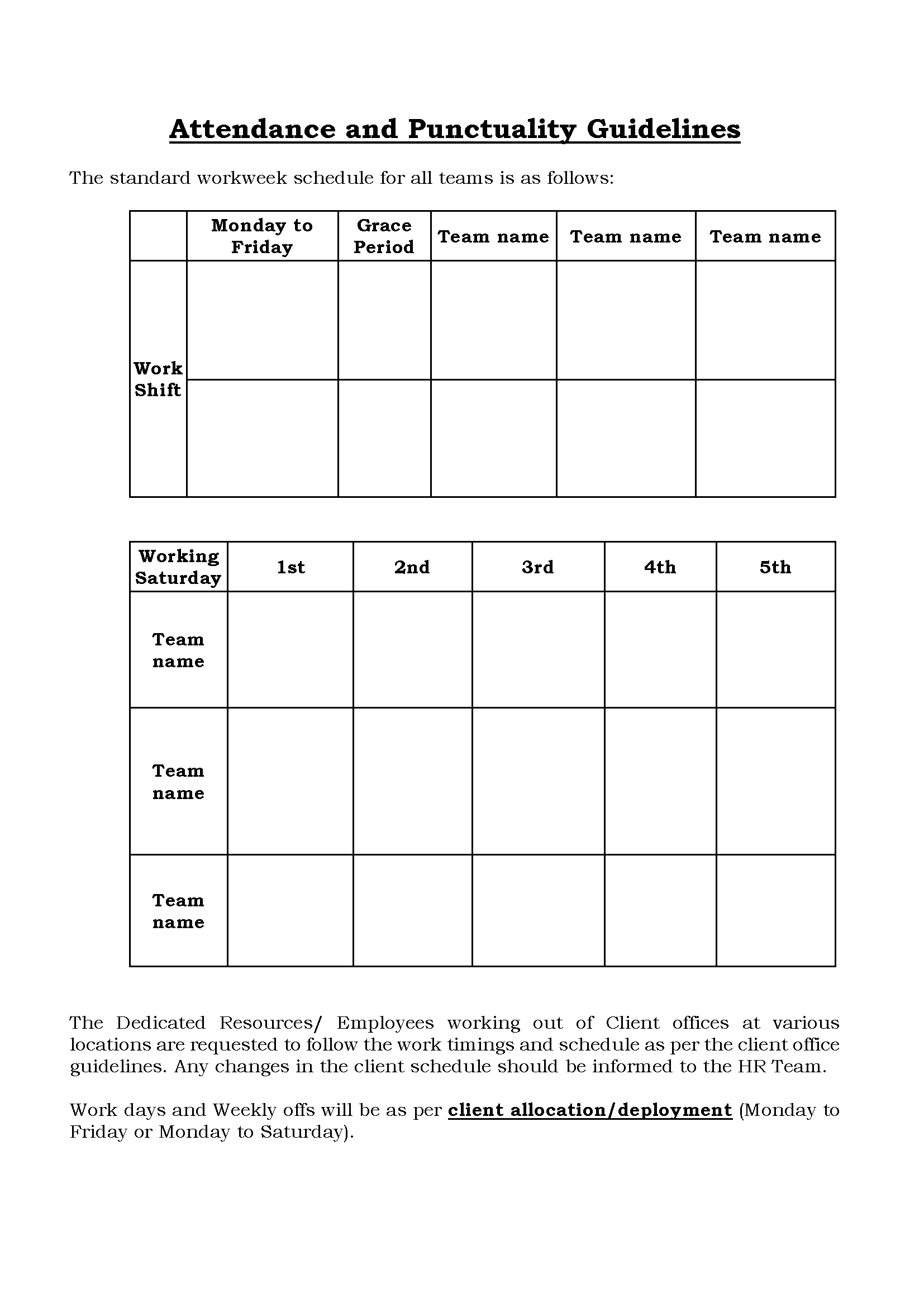 3 - Attendance And Punctuality Guidlines